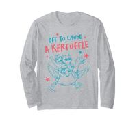 Off to Cause A Kerfuffle Funny Goose Cat Frog Humour Art Manche Longue