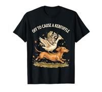 Off to Cause A Kerfuffle Grenouille Raton Laveur Oie équitation Teckel T-Shirt