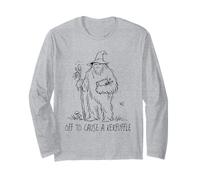 Off to Cause A Kerfuffle Wizard Bigfoot Funny Sasquatch Manche Longue