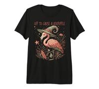 Off to Cause A Kerfuffle Wizarding Magic Funny Flamingo T-Shirt Haut de Gamme