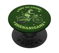 Off to Cause Shenanigans Basenji Dog St Patrick Day PopSockets PopGrip Adhésif