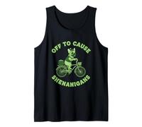 Off to Cause Shenanigans French Bull Dog St Patrick Day Débardeur