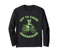 Off to Cause Shenanigans French Bull Dog St Patrick Day Manche Longue