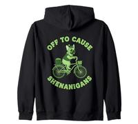 Off to Cause Shenanigans French Bull Dog St Patrick Day Sweat à Capuche