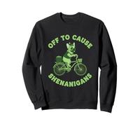 Off to Cause Shenanigans French Bull Dog St Patrick Day Sweatshirt