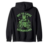 Off to Cause Shenanigans Tabby Cat St Patrks Day Sweat à Capuche