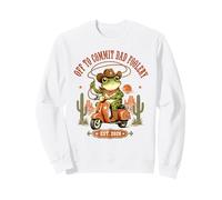 Off to Commit Dad Foolery Funny Western Frog on Scooter Meme Sweatshirt