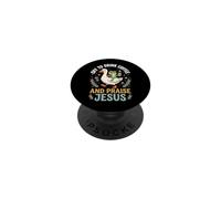 Off to Drink Coffee and Praise Jesus PopSockets PopGrip Adhésif