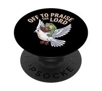Off to Praise The Lord Frog Meme Dove Funny Christian Faith PopSockets PopGrip Adhésif