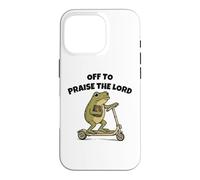 Off to Praise The Lord Funny Christian Meme Frog Humor Coque pour iPhone 16 Pro