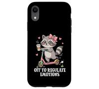 Off to Regulate Emotions Funny Raton Laveur Meme Santé mentale Coque pour iPhone XR