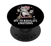 Off to Regulate Emotions Funny Raton Laveur Meme Santé mentale PopSockets PopGrip Adhésif