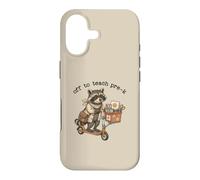 Off to Teach Pre K Teacher Trottinette drôle de Raton Laveur Coque pour iPhone 17