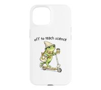 Off to Teach Science Funny Teacher Frog Back to School Humor Coque pour iPhone 15