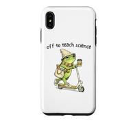 Off to Teach Science Funny Teacher Frog Back to School Humor Coque pour iPhone XS Max
