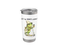 Off to Teach Science Funny Teacher Frog Back to School Humor Gobelet isotherme en acier inoxydable double paroi