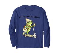 Off to Teach Science Funny Teacher Frog Back to School Humor Manche Longue