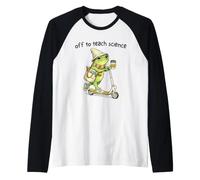 Off to Teach Science Funny Teacher Frog Back to School Humor Manche Raglan