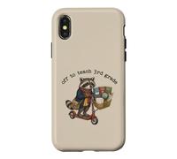 Off to Teach Trottinette drôle de Raton Laveur 3e année Coque pour iPhone X/XS