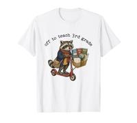 Off to Teach Trottinette drôle de Raton Laveur 3e année T-Shirt Graphique avec Valeur