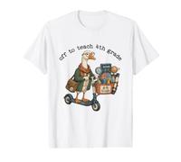 Off to Teach Trottinette pour Enseignant de 4e année T-Shirt Graphique avec Valeur