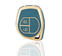 OFF WE GO Coque Clé Etui Cles Boitier Clé de Voiture pour Suzuki Alto III APV Baleno Carry Grand Vitara I Ignis II Jimny Liana Samuria Étui Clés Voiture Clé à Télécommande, Bleu Or