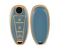 OFF WE GO Coque Clé Etui Cles Boitier Clé de Voiture pour Suzuki Swift Vitara Grand Vitara II SX4 Baleno Ertiga Ciaz S-Cross Kizashi Jimny Étui Clés Voiture Clé à Télécommande, Bleu Or