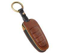 OFF WE GO Coque tui Cles en Cuir pour Hyundai Tucson Nexo Santa Fe TM Sonata DN8 Ioniq 5 Voiture Clé à Télécommande Étui avec Porte-clés Boitier Clé Protecteur Voiture, Marron