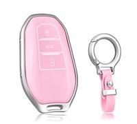 OFF WE GO Coque tui Cles Porte e Voiture pour Peugeot 208 308 3008 5008 408 508L 307 2008 Citroen C3 C4 C5 DS3 DS5 DS7 Boitier Clé à Télécommande Protecteur Clé Voiture, Rose