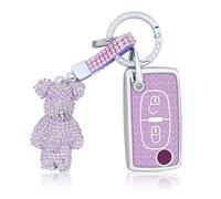 OFF WE GO Coque tui Cles pour Citroën C2 C3 C4 C5 C6 C8 Peugeot 107 206 207 307 307S 308 408 508 407 607 807 Étui Clés Boitier Clé Voiture Protecteur Clé Voiture avec Porte-clés,Violet