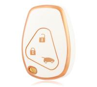 OFF WE GO Coque Clé Etui Cles pour Renault Boitier Clé de Voiture pour Twingo Master Modus Kangoo Clio Trafic Duster Vivaro Espace Voiture Clé Télécommande Protecteur Clé Voiture Accessoire, Blanc Or