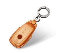 OFF WE GO Coque Clé pour Mercedes Benz CLA CLE CLS GLA GLC GLE GLK | Voiture Clé à Télécommande Étui en Cuir pour Clase A B C E G S, avec Porte-clés, 3 Bouton Accessoire e Voiture
