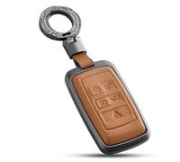 OFF WE GO Coque Clé Voiture Etui Cles en Cuir Coque Protection Clé Voiture pour Land Rover Range Sport Evoque Freelander Discovery Defender Jaguar Voiture Clé à Télécommande Étui, Marron