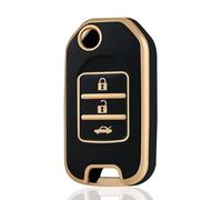 OFF WE GO Coque de clé de voiture pour Honda GREIZ Civic City XRV Vezel Civic CR-V HR-V Accord Jade Crider Odyssey Coque de protection pour clé de voiture Noir doré