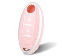 OFF WE GO Coque de clé de voiture pour Nissan Qashqai J10 J11 Juke FX35 X-trail T31 T32 350Z 370Z Tiida Pulsar Wingroad - Rose argenté
