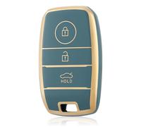 OFF WE GO Coque de tui Cles pour Kia Boitier e Voiture pour Sportage Picanto GT Ceed 2 Sorento Rio NIRO Stonic Ceed Soul Cerato Voiture Clé à Télécommande Protecteur, Bleu Or