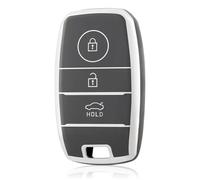 OFF WE GO Coque de tui Cles pour Kia Boitier e Voiture pour Sportage Picanto GT Ceed 2 Sorento Rio NIRO Stonic Ceed Soul Cerato Voiture Clé à Télécommande Protecteur, Gris Argent