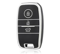 OFF WE GO Coque de tui Cles pour Kia Boitier e Voiture pour Sportage Picanto GT Ceed 2 Sorento Rio NIRO Stonic Ceed Soul Cerato Voiture Clé à Télécommande Protecteur, Noir Argent