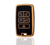 OFF WE GO Coque de Clé Etui Cles pour Land Rover Boitier Clé de Voiture pour Range Sport Evoque Velar Freelander Discovery Defender Jaguar Voiture Clé à Télécommande Protecteur, Noir Or