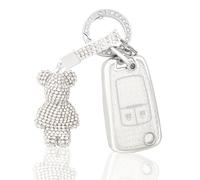 OFF WE GO Coque de Clé Etui Cles pour Opel Chevrolet Aveo Cruze Corsa Mokka Adam Astra Zafira Insignia Trax Spark Protecteur Clé Voiture Accessoire Voiture Clé à Télécommande avec Porte-clés, Blanc