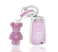 OFF WE GO Coque de Clé pour Opel Chevrolet Aveo Cruze Corsa Mokka Adam Astra Zafira Insignia Trax Spark - Protecteur Voiture Accessoire avec Télécommande et Porte-clés, Violet