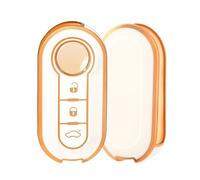 OFF WE GO Coque de Clé Voiture à Télécommande Étui TPU Protection Clé Voiture pour 500 C/L/X Brava Bravo Doblo Ducato Fiorino Punto, Or Blanc