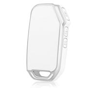 OFF WE GO Coque de Clé Voiture pour KIA TPU 3 Bouton Accessoire e Voiture pour Ceed Soul Sportage Sorento Stinger Rio Optima NIRO Forte Coque de Protection pour e Voiture, Argent Blanc