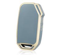OFF WE GO Coque de Clé Voiture pour KIA TPU 3 Bouton Accessoire e Voiture pour Ceed Soul Sportage Sorento Stinger Rio Optima NIRO Forte Coque de Protection pour e Voiture, Or Bleu