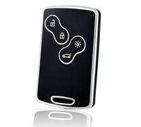 OFF WE GO Coque de Clé Voiture pour Renault Accessoire Voiture Clé Télécommande Étui Coque Protection Clé Voiture pour Clio Scenic Espace Fluence Megane Duster Captur Twingo Koleos Kadjar, Argent Noir