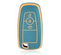 OFF WE GO Coque de protection en TPU pour clé de voiture Ford Transit Custom Ranger Raptor Kuga Fiesta Focus Transit S-Max Ecosport Mondeo Mustang Edge Coque de protection pour clé de voiture Bleu