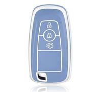 OFF WE GO Coque de protection en TPU pour clé de voiture Ford Transit Custom Ranger Raptor Kuga Fiesta Focus Transit S-Max Ecosport Mondeo Mustang Edge Coque de protection pour clé de voiture Bleu