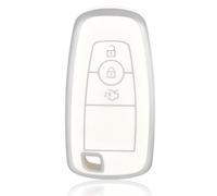 OFF WE GO Coque de protection en TPU pour clé de voiture Ford Transit Custom Ranger Raptor Kuga Fiesta Focus Transit S-Max Ecosport Mondeo Mustang Edge Coque de protection pour clé de voiture Blanc