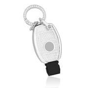 OFF WE GO Etui Cles Coque Clé Étui Clés Porte Clé pour Mercedes Benz Klasse A B C CL CLK E M R S SL SLK W245 W203 W204 W211 W212 Boitier Clé Voiture avec Porte-clés Protecteur Clé Voiture, Blanc