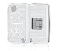 OFF WE GO Etui Cles Coque Clé Étui Clés pour Citroën C2 C3 C4 C5 C6 C8 Xsara Peugeot 107 206 207 307 307S 308 408 508 407 607 807 2BT Boitier e Voiture Porte Clé Voiture Clé à Télécommande, Blanc